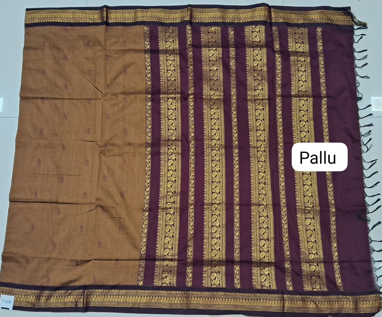 Brown Kalyani Cotton Saree pallu