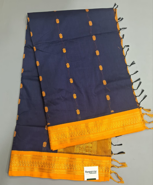 Navy Blue Kalyani Cotton Saree 