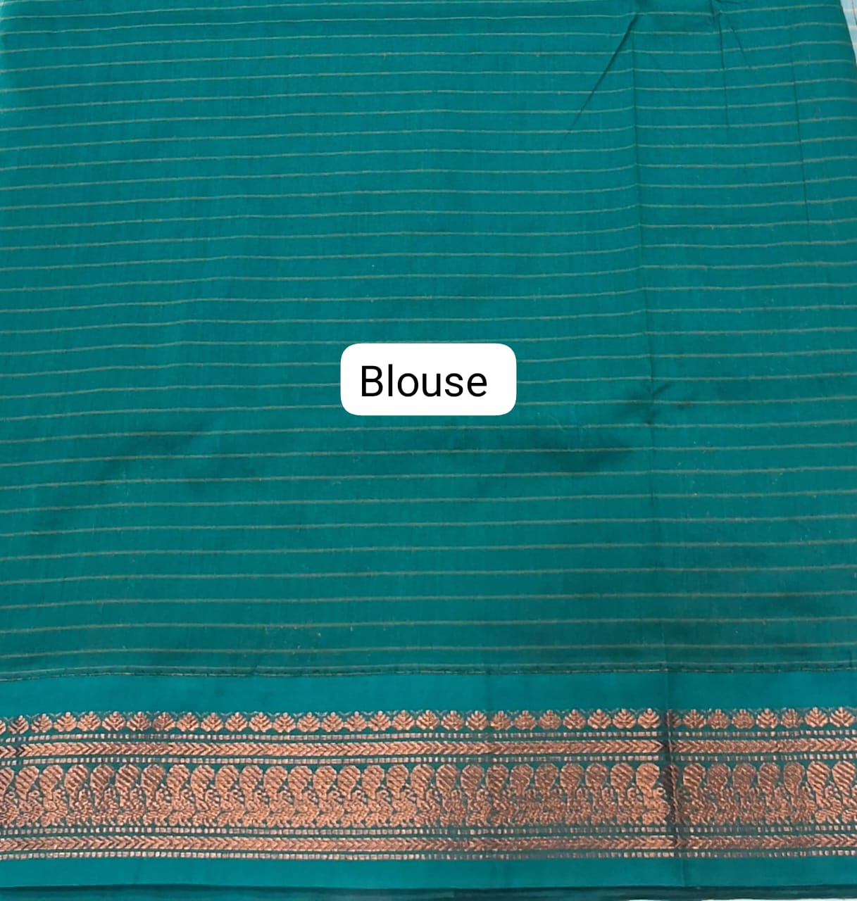 Sky Blue Kalyani Cotton Saree blouse