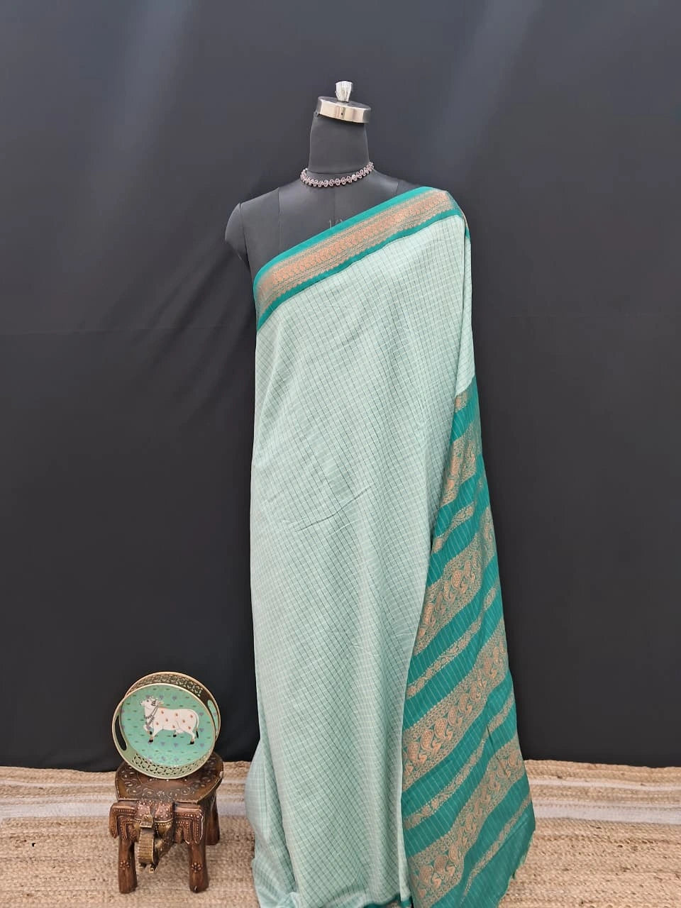Sky Blue Kalyani Cotton Saree