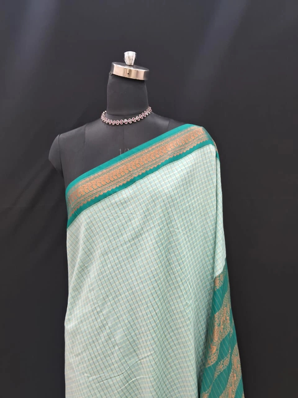 Sky Blue Kalyani Cotton Saree 1