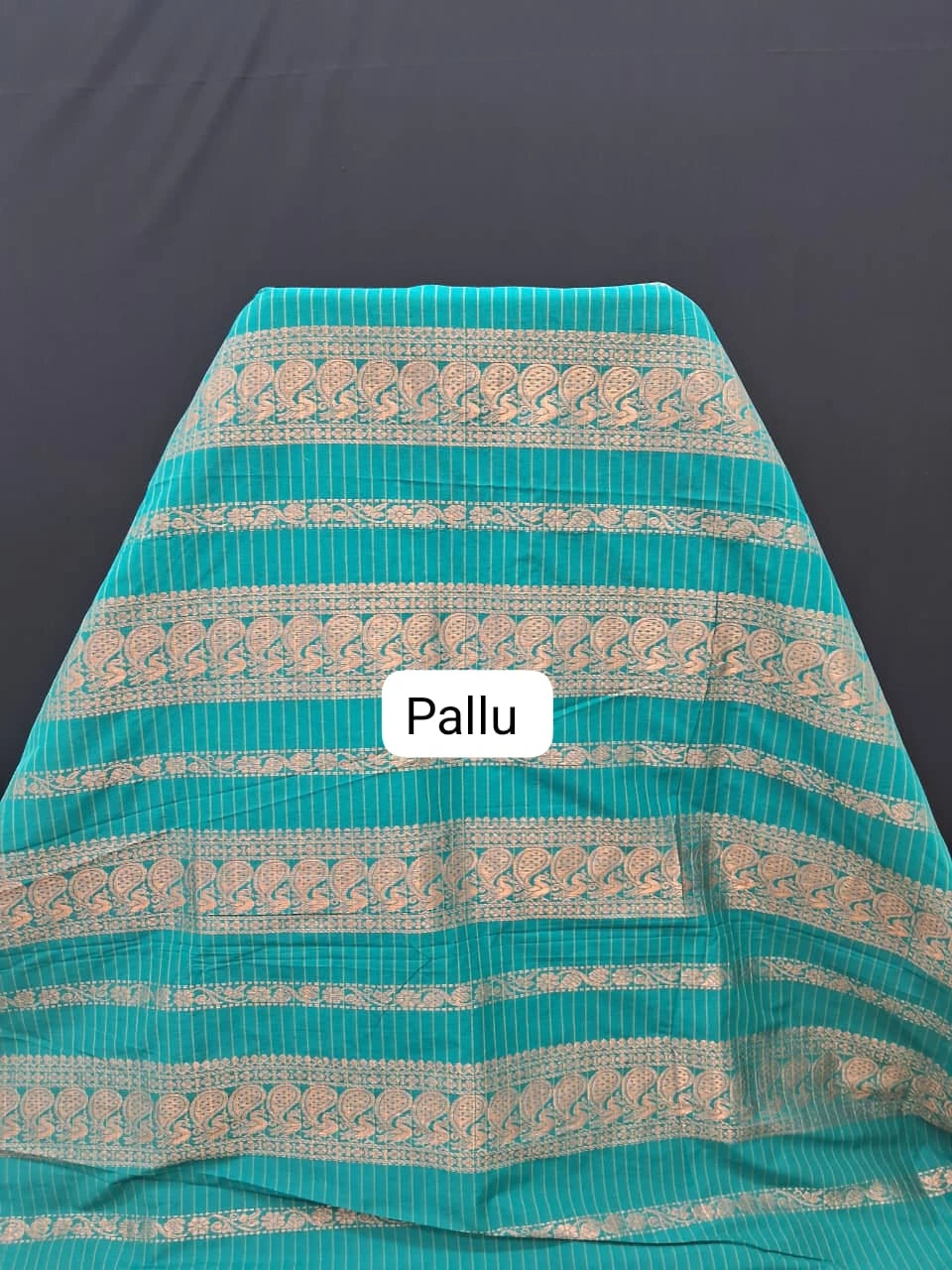 Sky Blue Kalyani Cotton Saree pallu