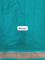 Sky Blue Kalyani Cotton Saree blouse