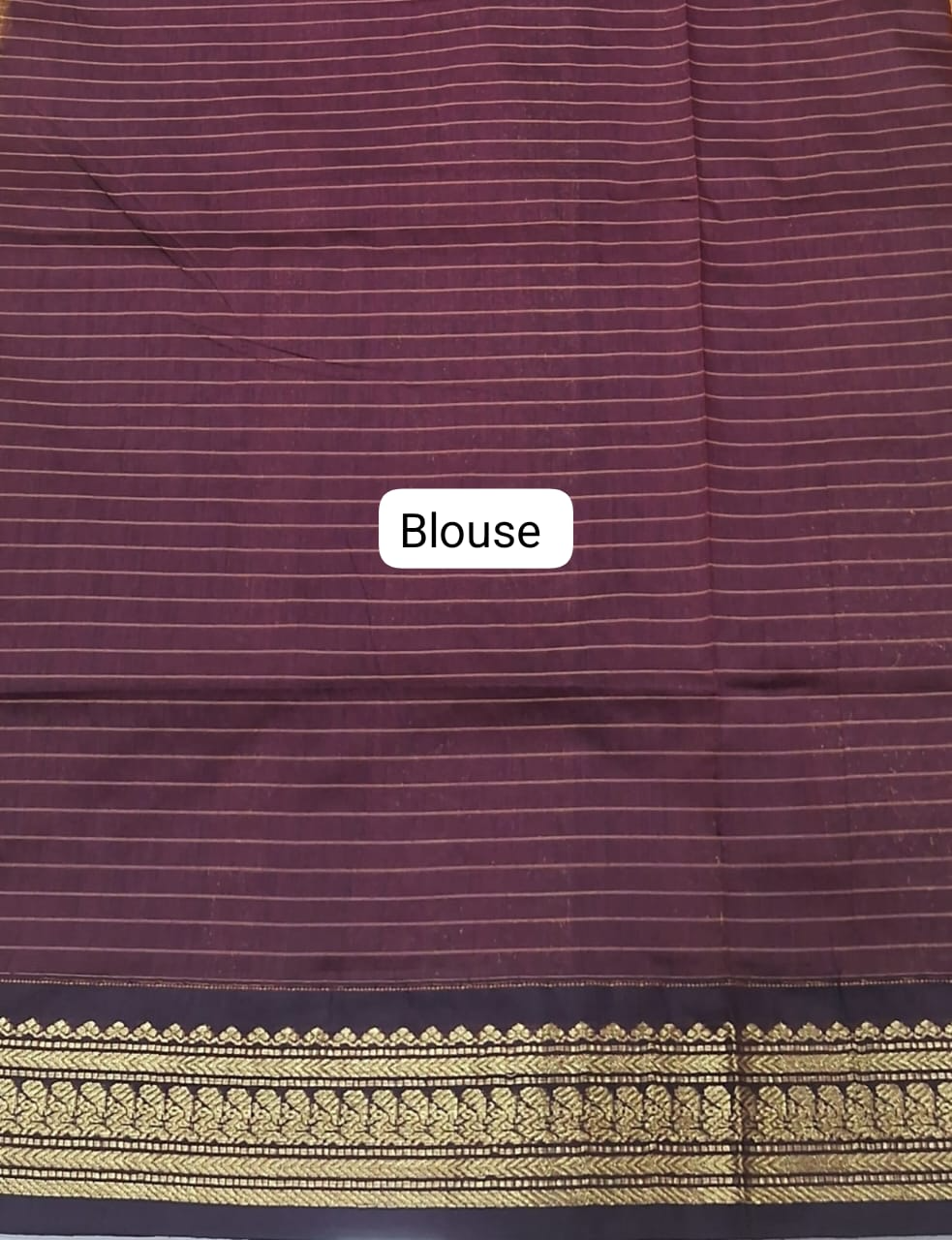 Mango Yellow Kalyani Cotton Saree blouse