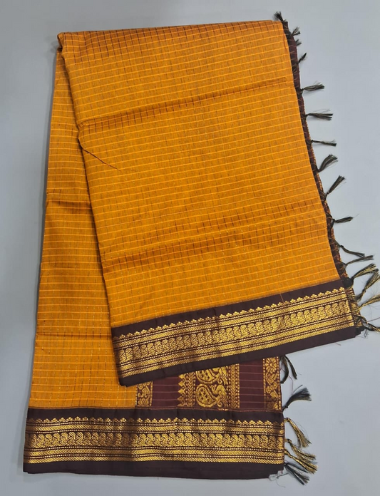 Mango Yellow Kalyani Cotton Saree