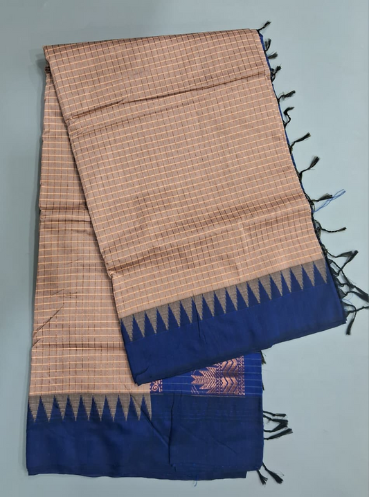 Beige Kalyani Cotton Saree