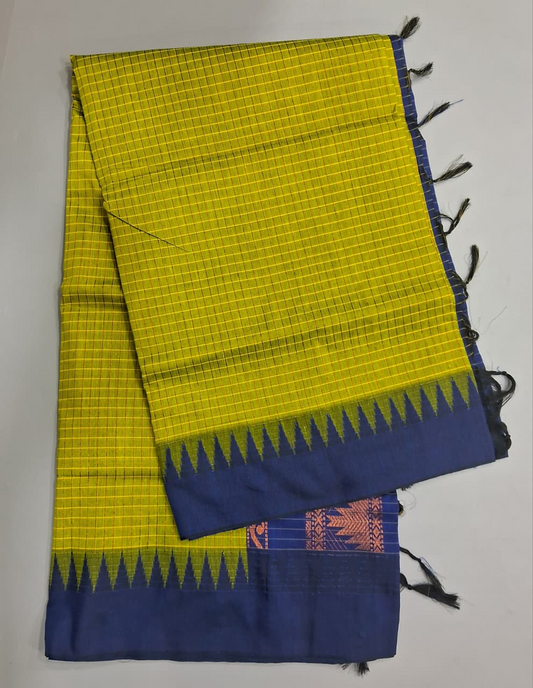 Bright Green Kalyani Cotton Saree