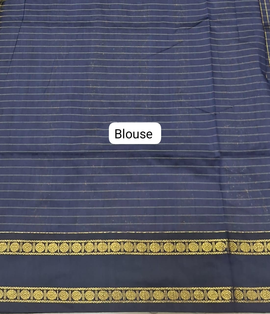 Dark Blue Kalyani Cottton Saree blouse