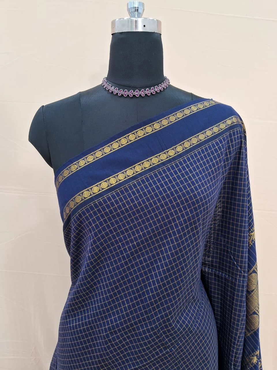 Dark Blue Kalyani Cottton Saree 1