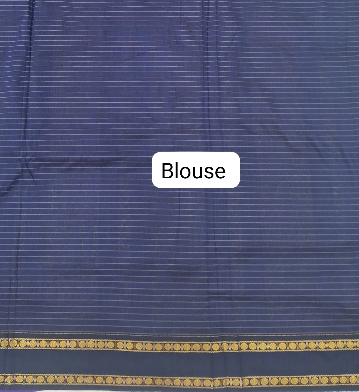Dark Blue Kalyani Cottton Saree blouse