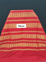 Peach Handwoven Kalyani Cotton Saree pallu