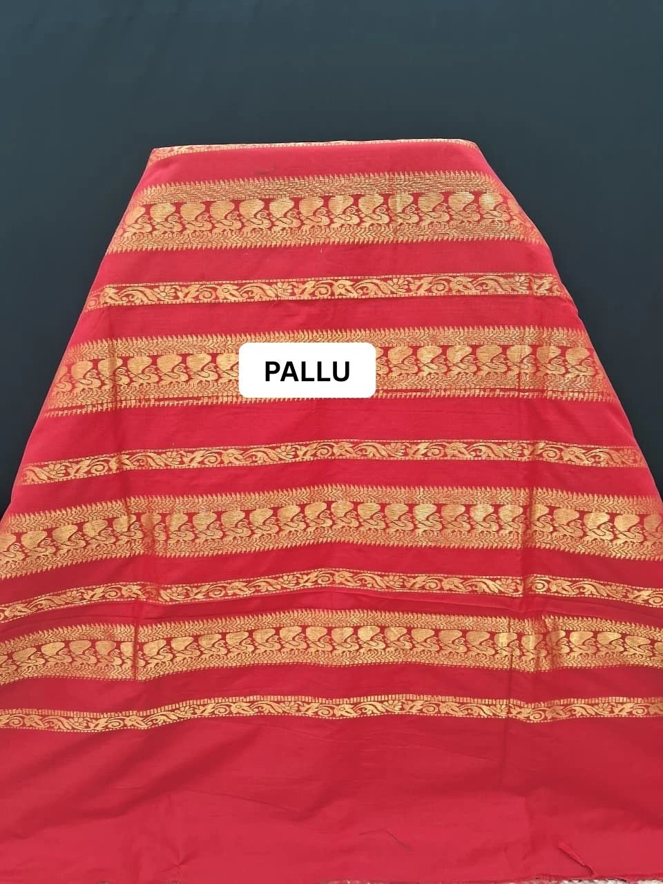 Peach Handwoven Kalyani Cotton Saree pallu