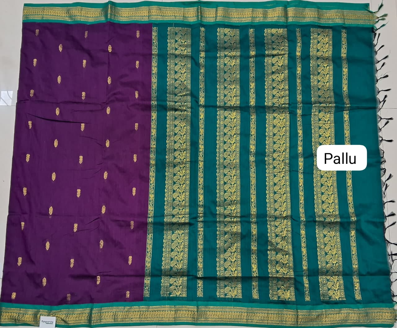 Wine Kalyani Cotton Saree pallu