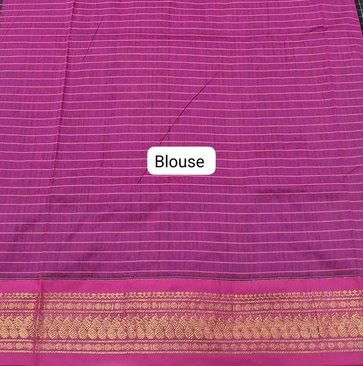 Festive Elegance Black Kalyani Cotton Saree blouse