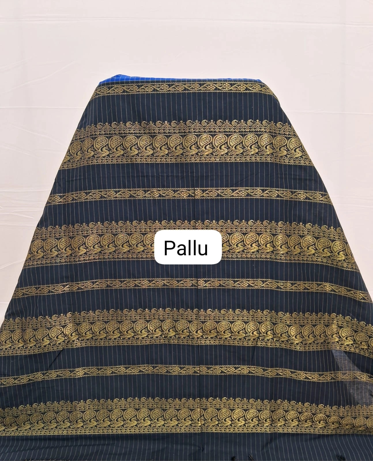 Navy Blue Kalyani Cotton Saree pallu