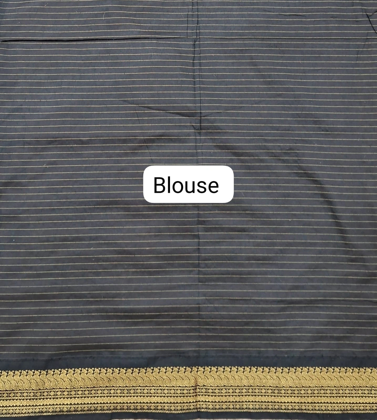 Navy Blue Kalyani Cotton Saree blouse