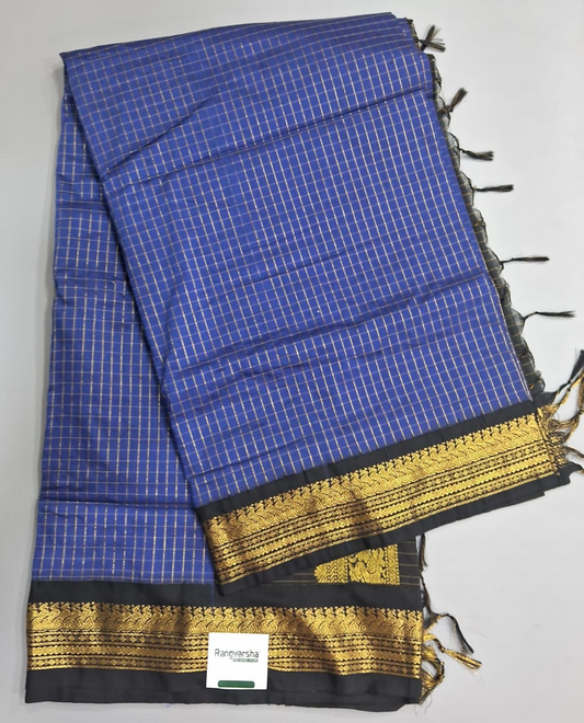 Navy Blue Kalyani Cotton Saree
