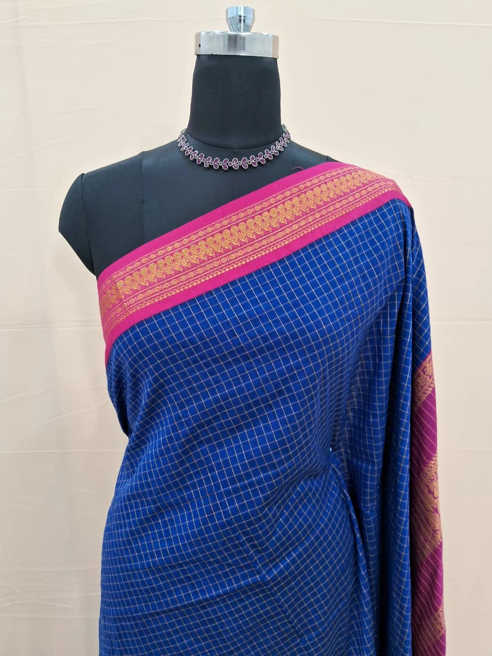 Blue Kalyani Cotton Saree 1