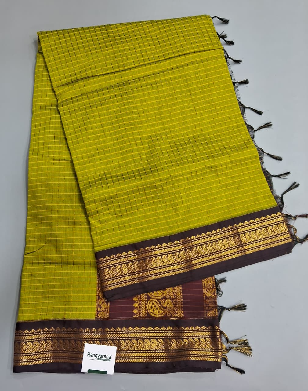 Parrot Green Kalyani Cotton Saree