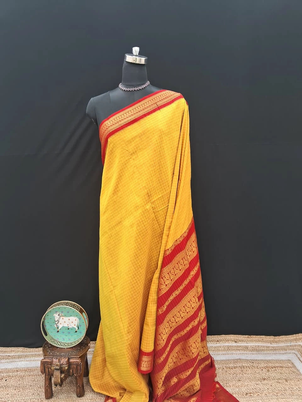 Mango Yellow Kalyani Cotton Saree