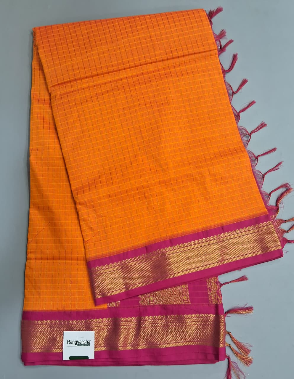 Orange Kalyani Cotton Saree