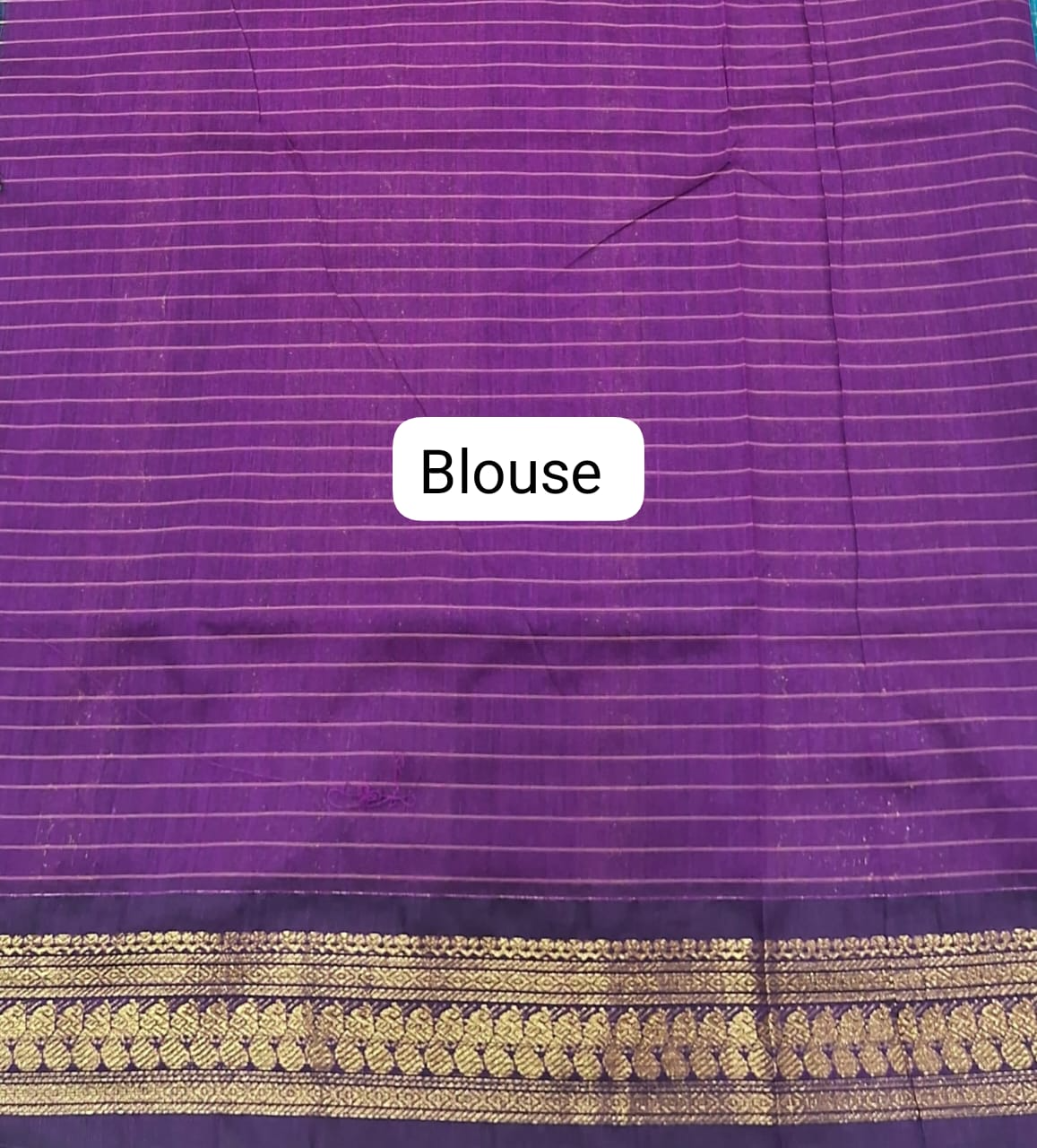 Marine Blue Kalyani Cotton Saree blouse