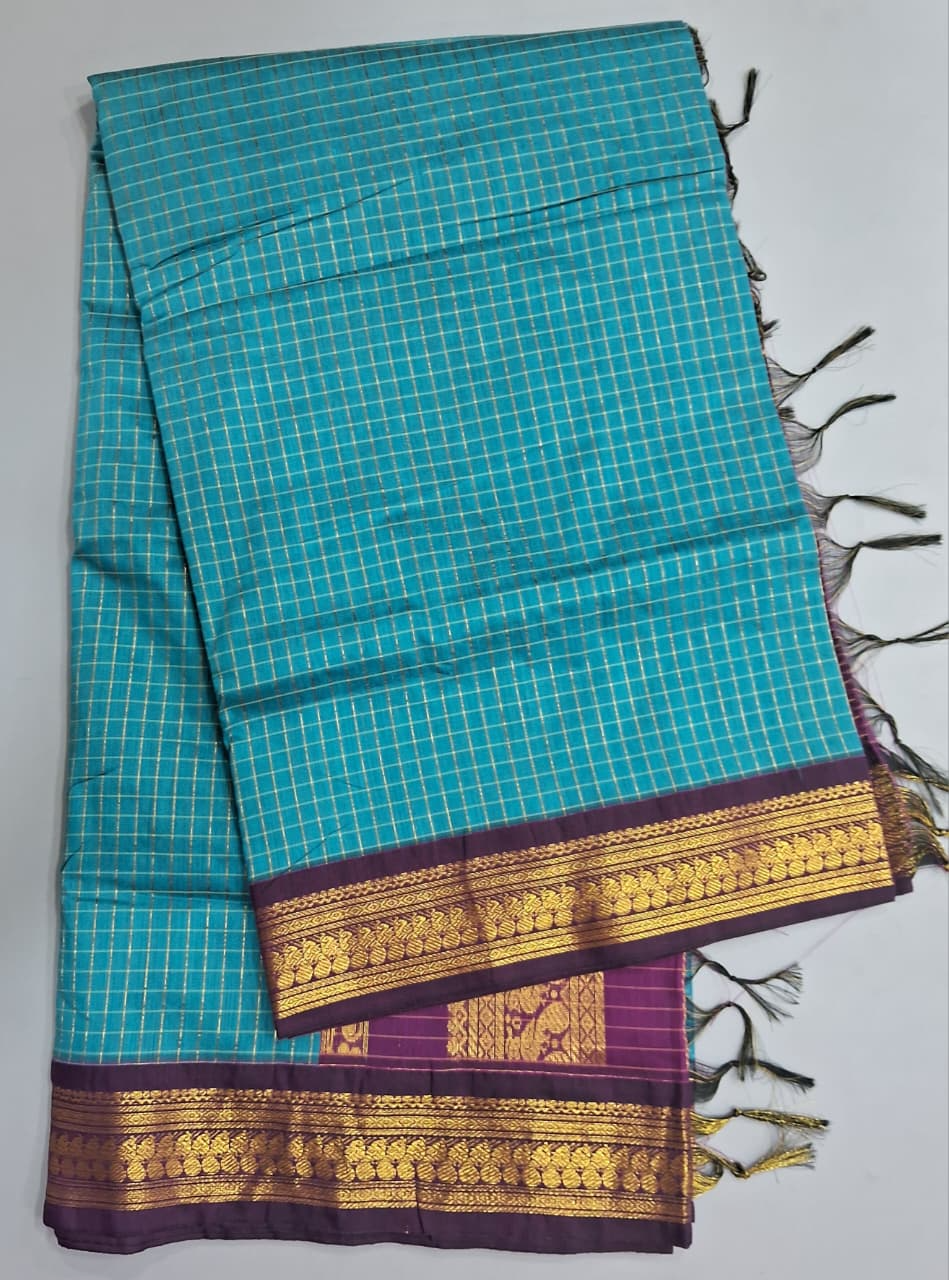 Marine Blue Kalyani Cotton Saree