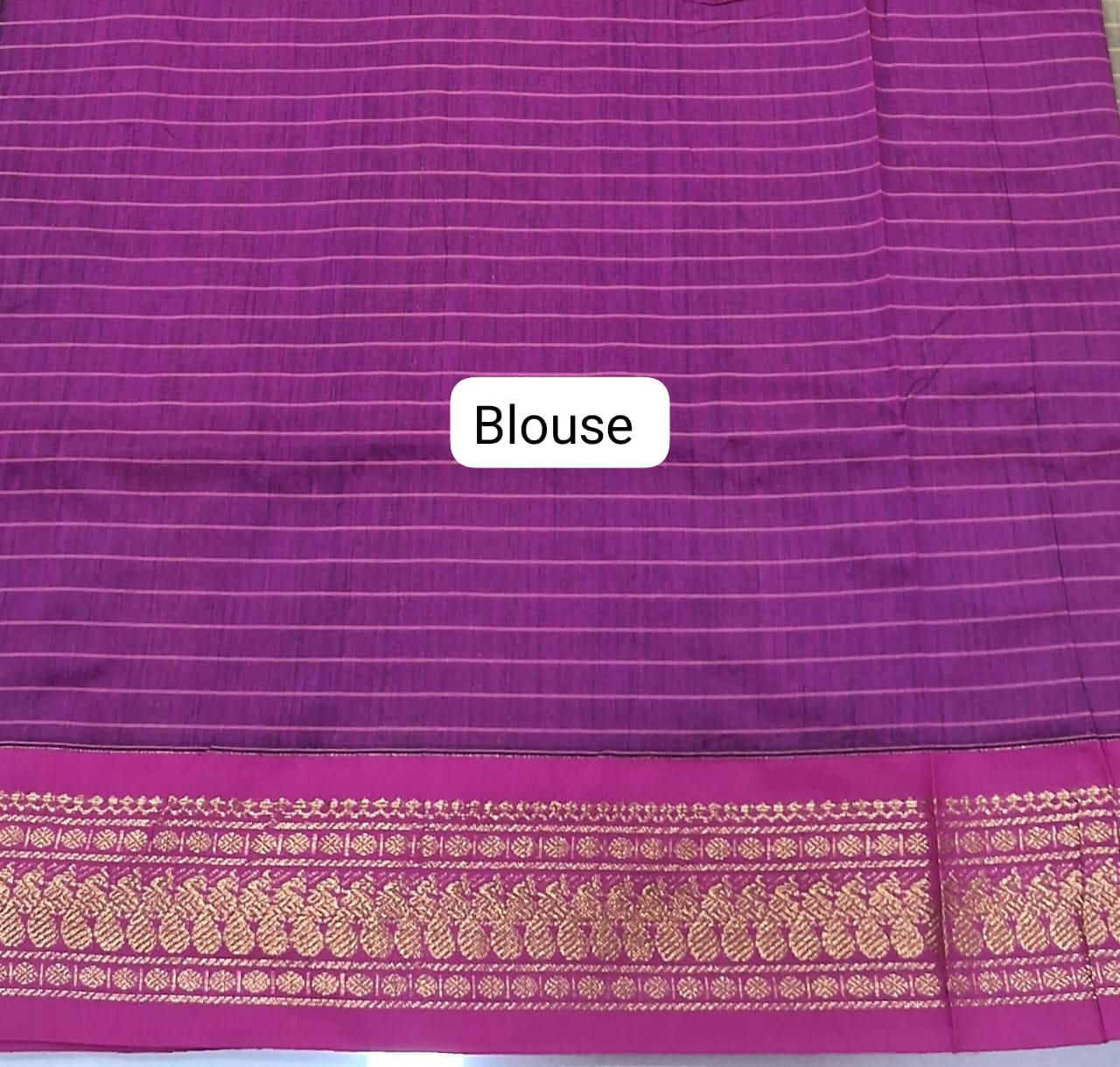 Sand Brown Kalyani Cotton Saree blouse