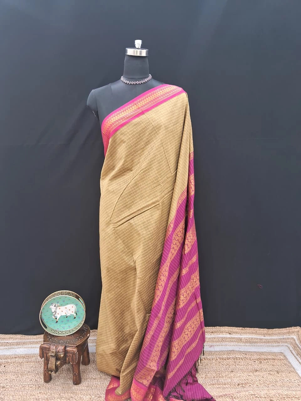 Sand Brown Kalyani Cotton Saree