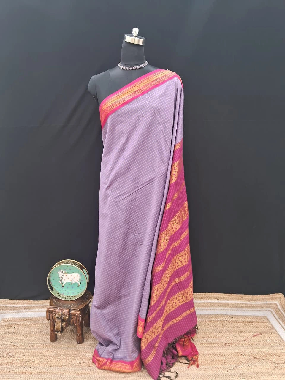 Lavender Kalyani Cotton Saree
