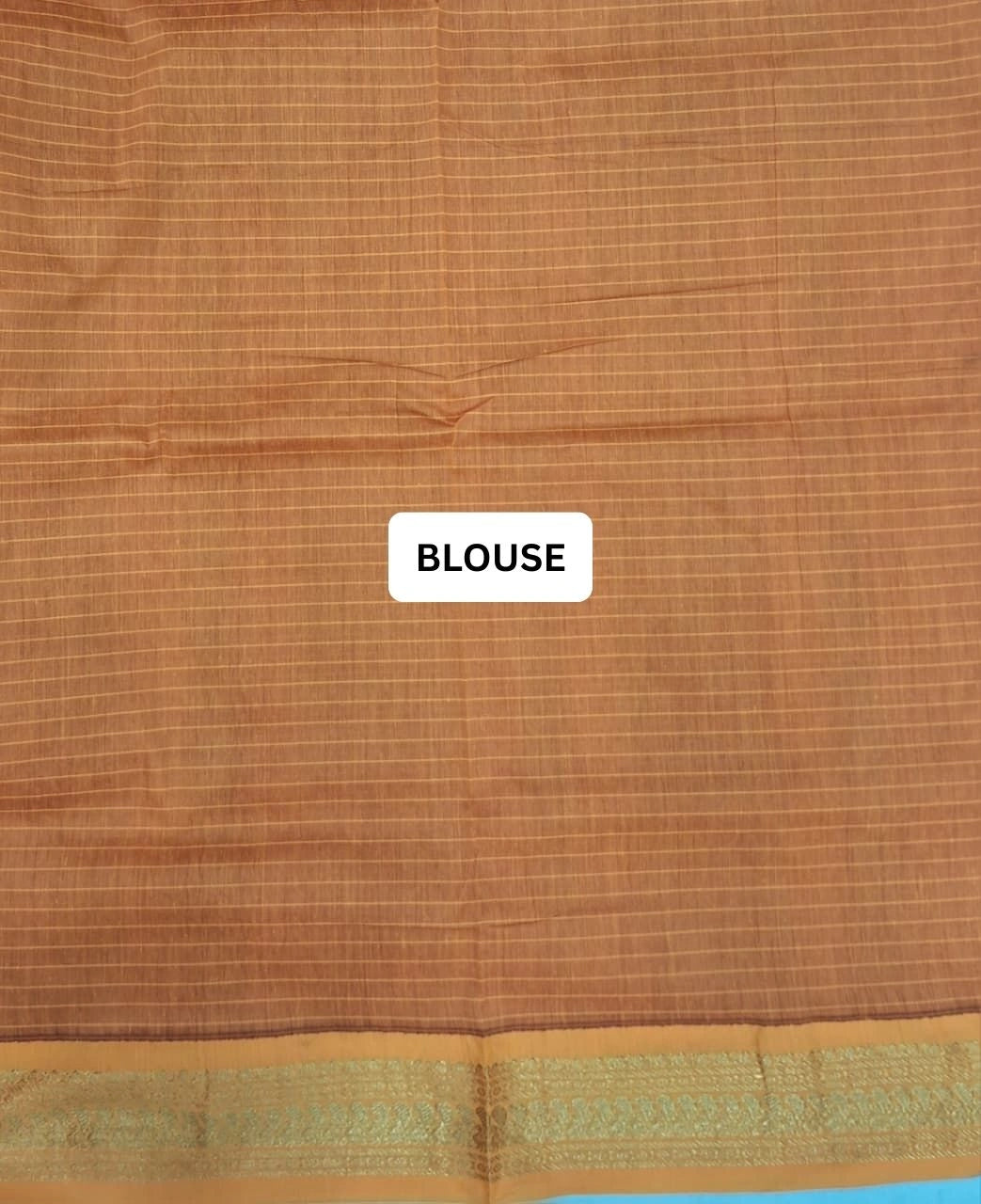 Fire Red Kalyani Cotton Saree blouse