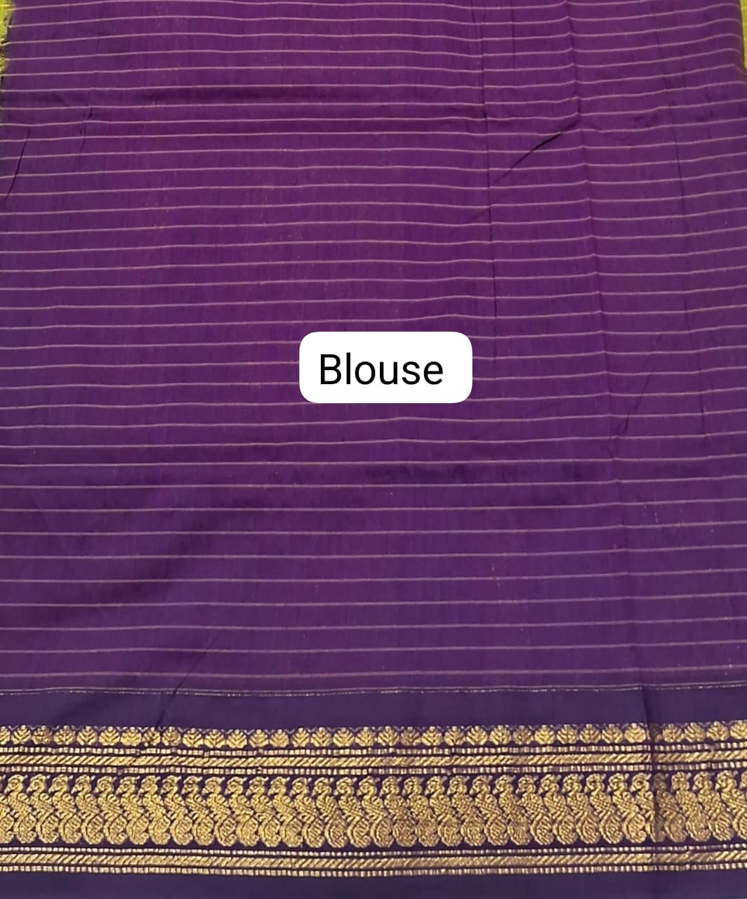 Parrot Green Kalyani Cotton Saree blouse