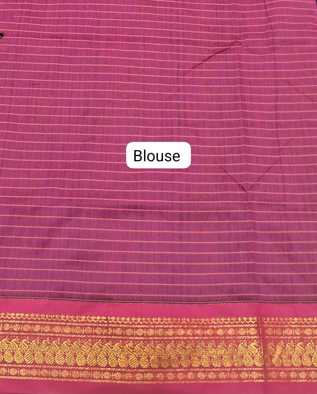 Dark Blue Kalyani Cotton Saree blouse