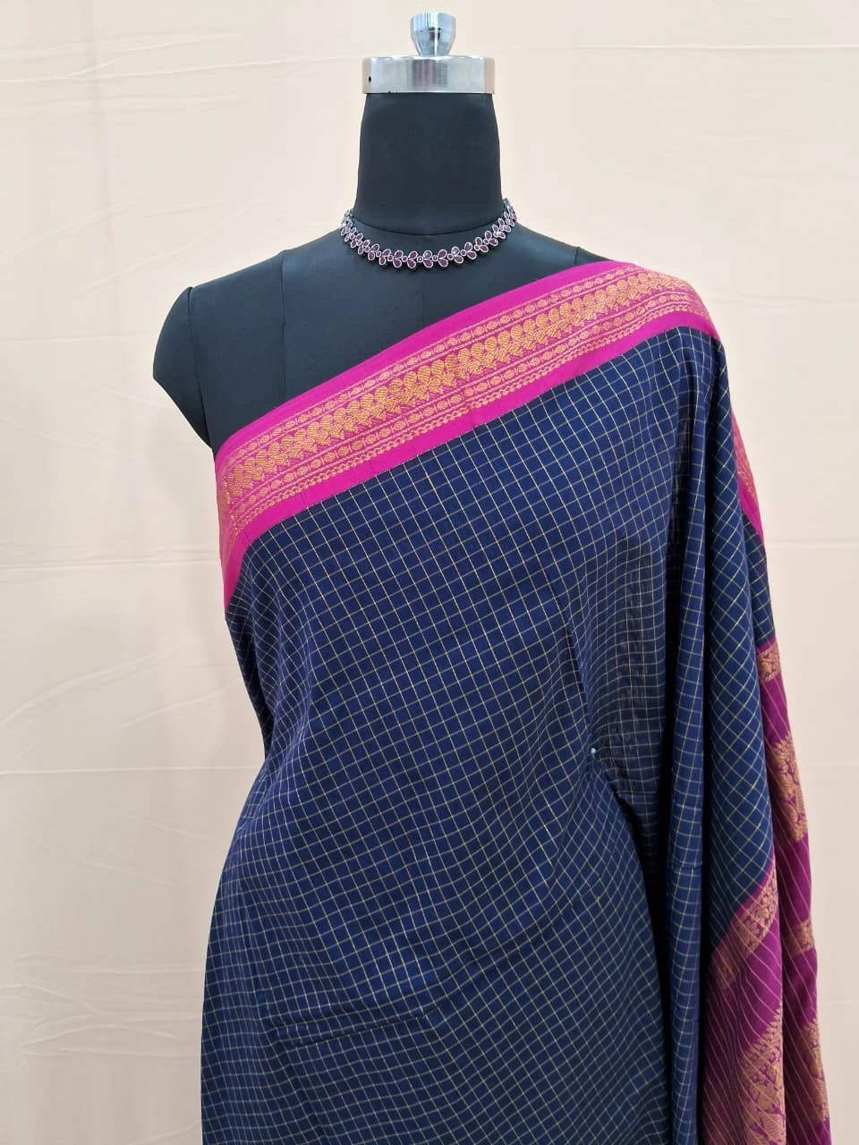 Dark Blue Kalyani Cotton Saree 1