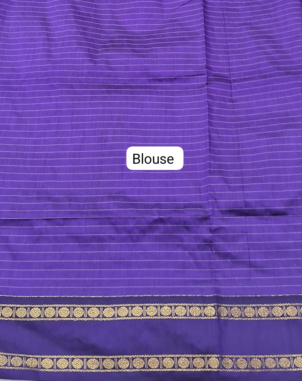 Navy Blue Kalyani Cotton Saree blouse