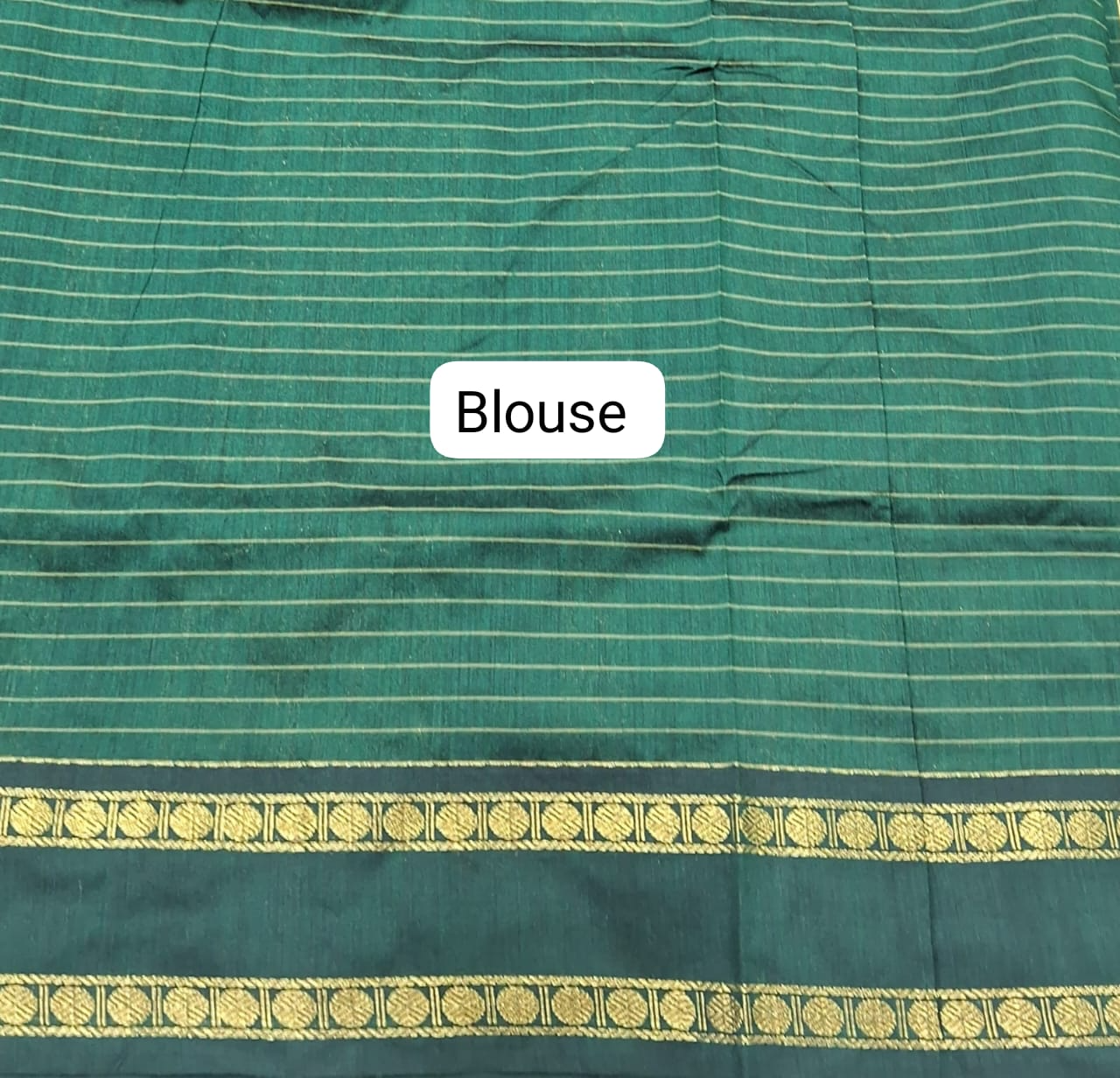 Bottle Green Kalyani Cotton Saree blouse