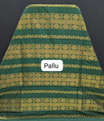 Bottle Green Kalyani Cotton Saree pallu