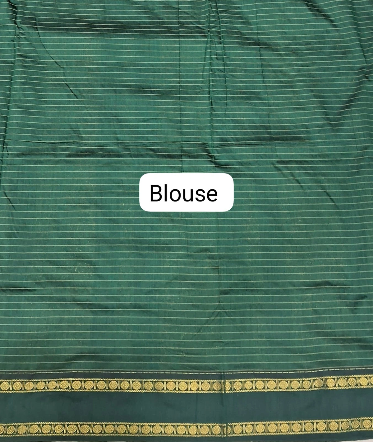 Bottle Green Kalyani Cotton Saree blouse