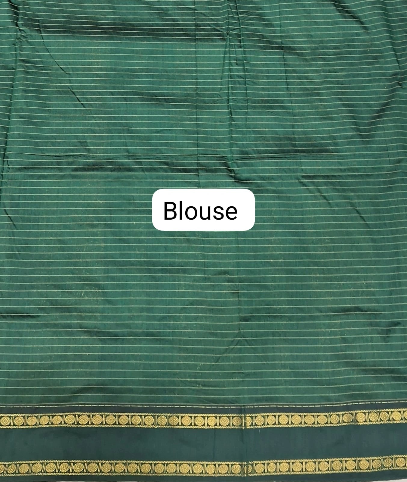 Bottle Green Kalyani Cotton Saree blouse