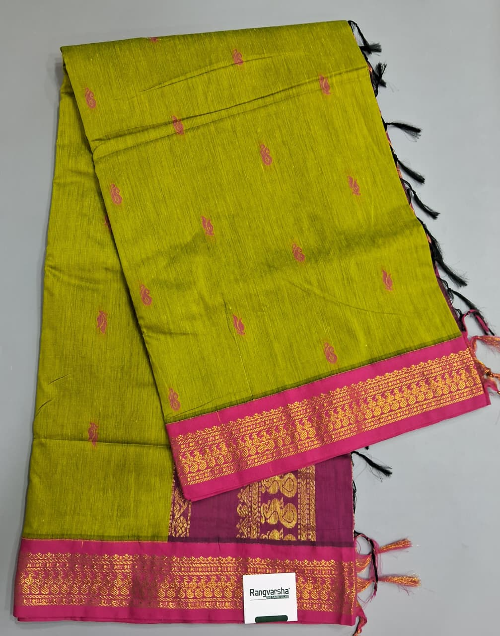 Parrot Green Kalyani Cotton Saree