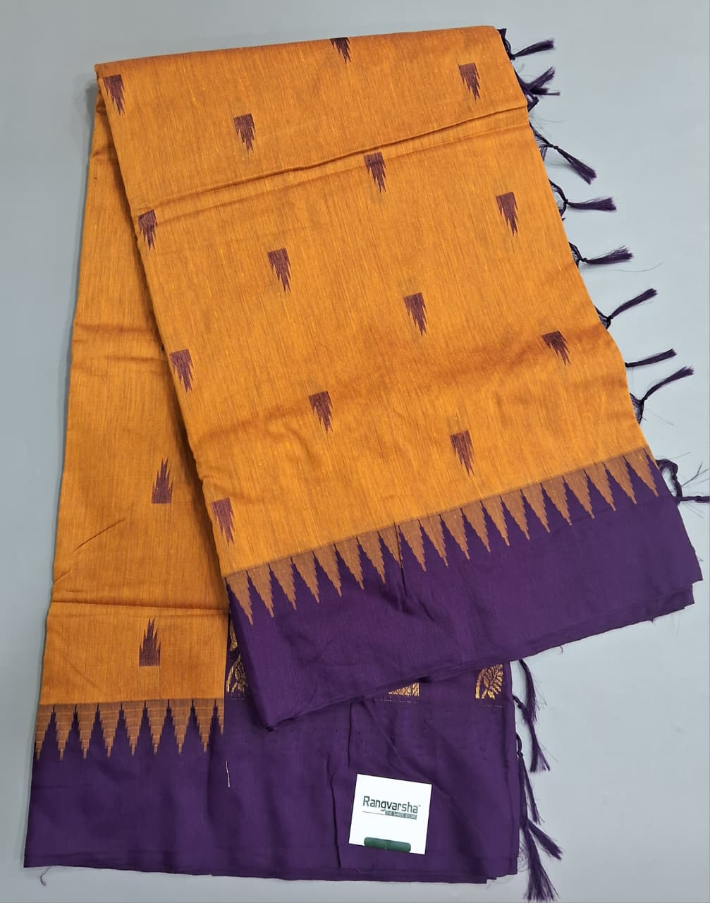 Mustard Yellow Kalyani Cotton Saree 