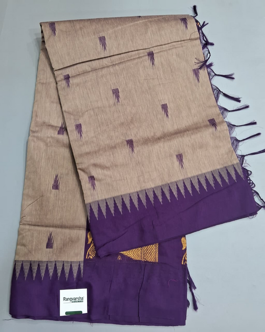 Beige Kalyani Cotton Saree