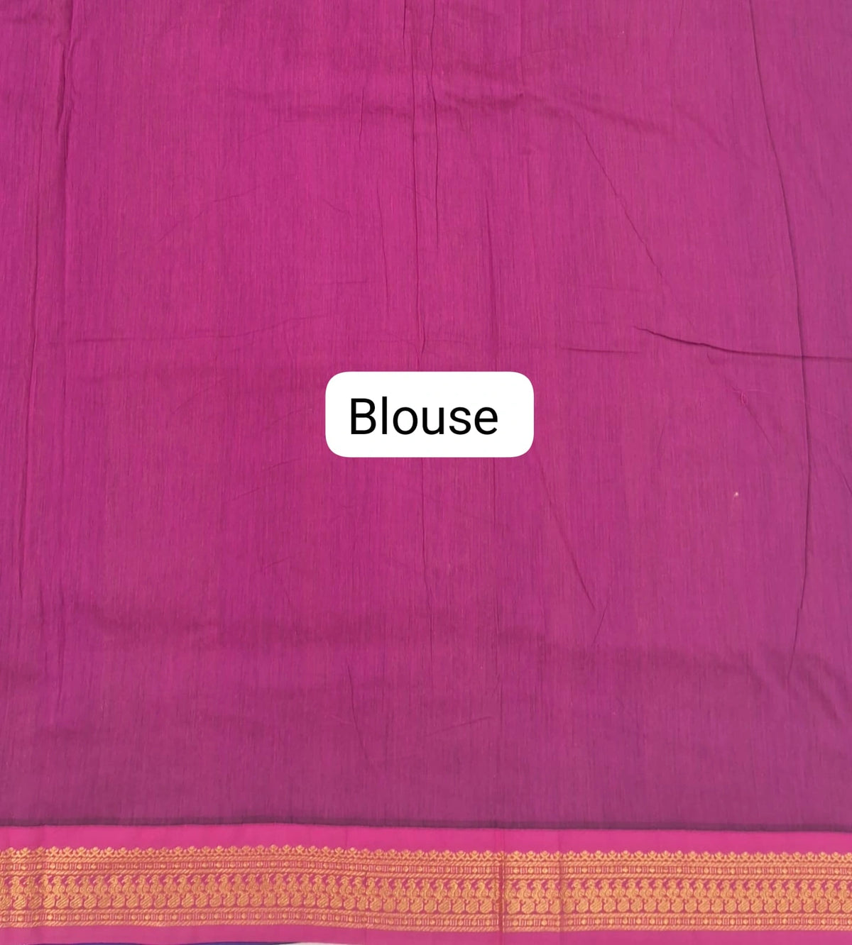 Handwoven Navy Blue Kalyani Cotton Saree blouse