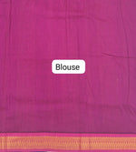 Handwoven Navy Blue Kalyani Cotton Saree blouse