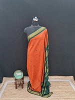 Dark Orange Kalyani Cotton Saree