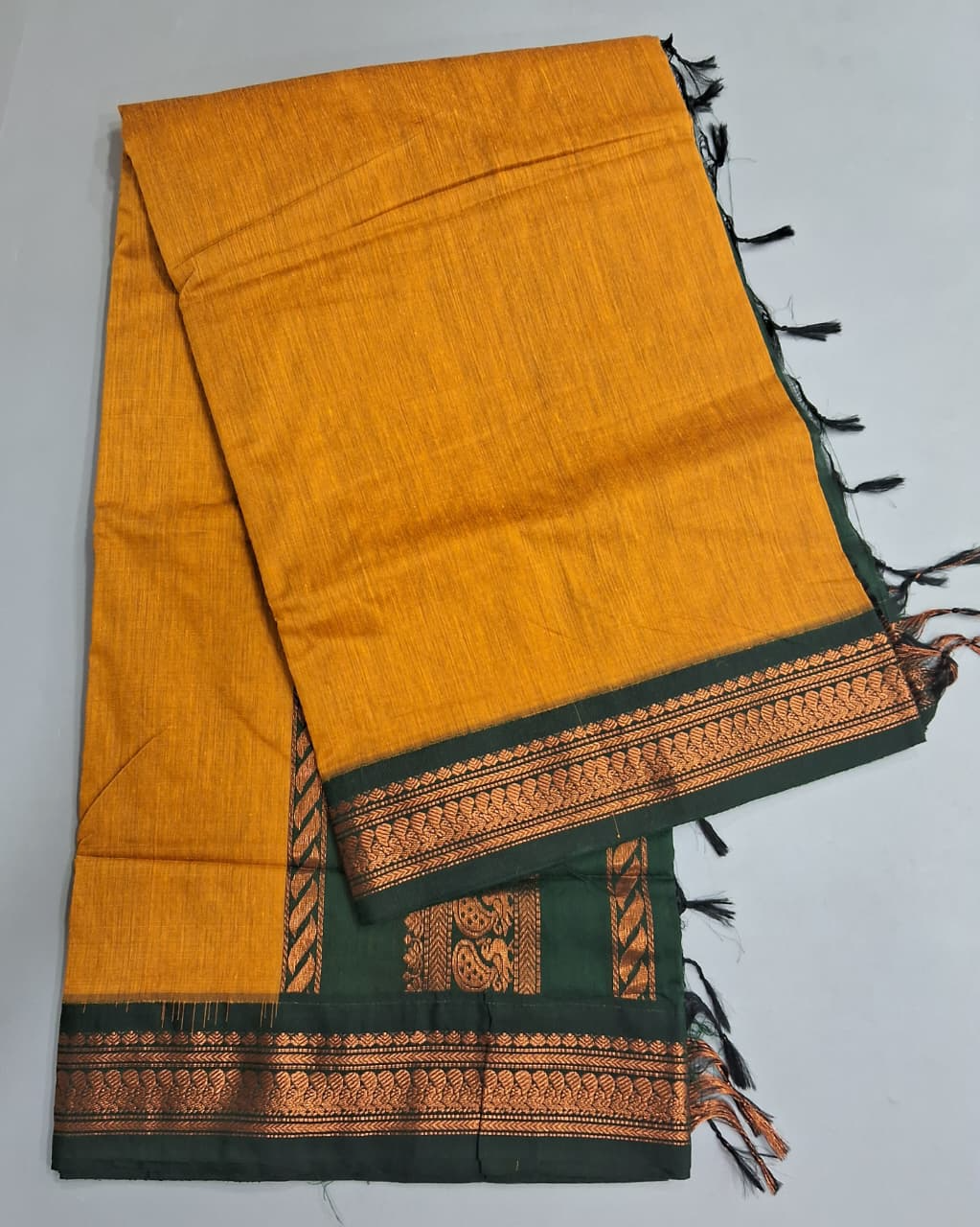 Mustard Yellow Kalyani Cotton Saree