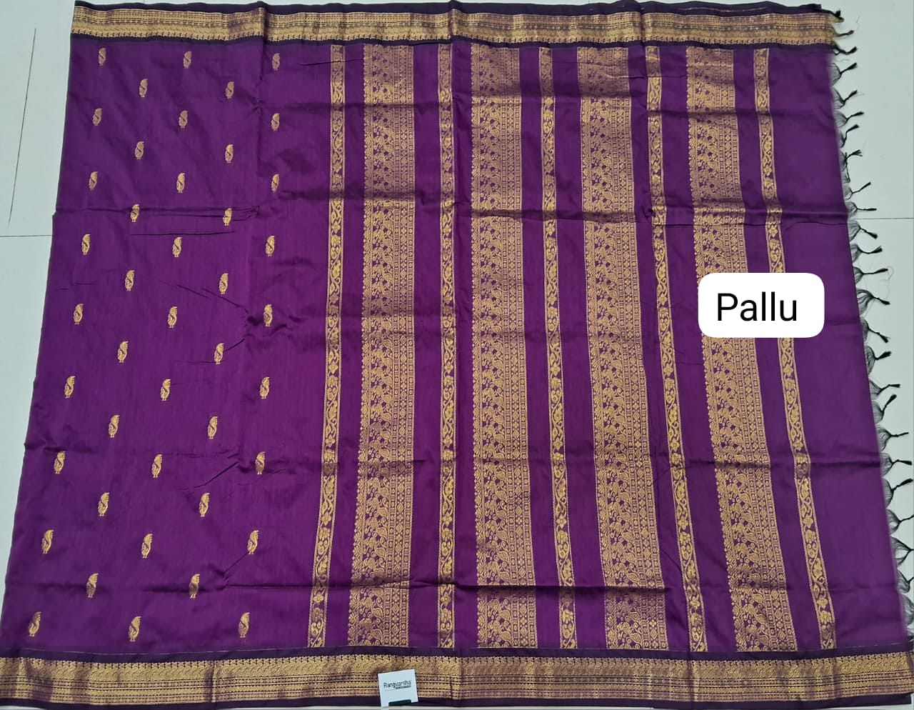 Wine Kalyani Cotton Saree pallu