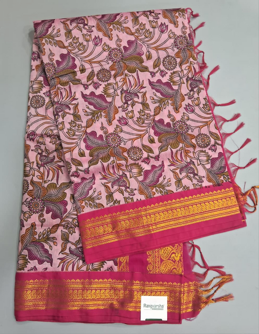 Pink Kalyani Cotton Saree