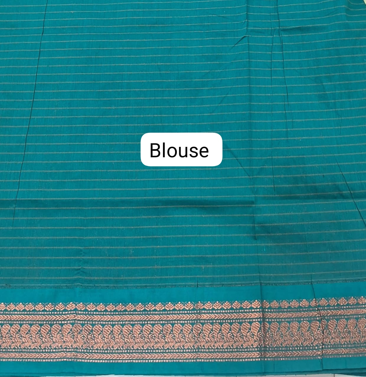 Pista Green Kalyani Cotton Saree blouse