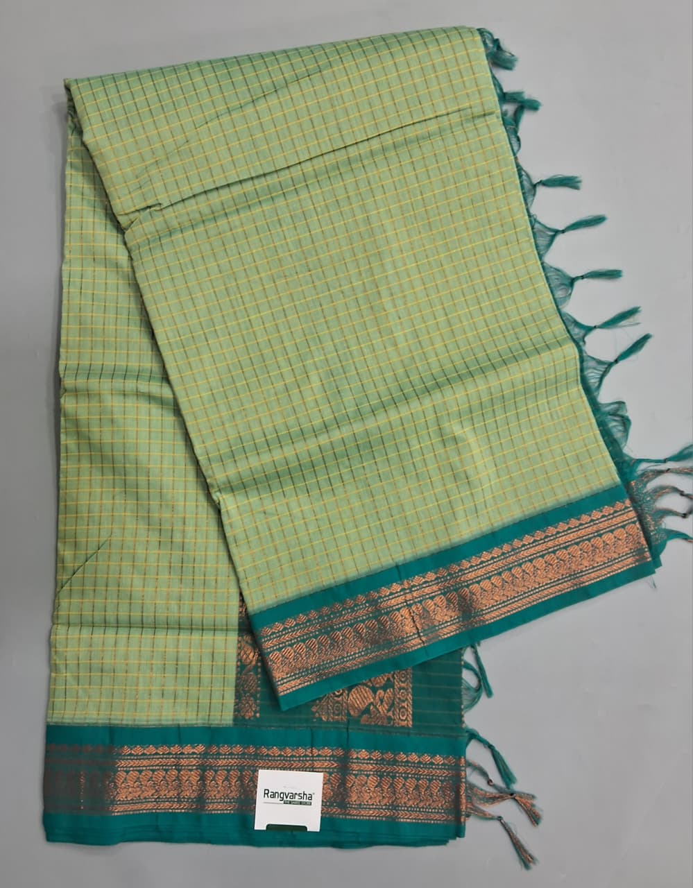 Pista Green Kalyani Cotton Saree 